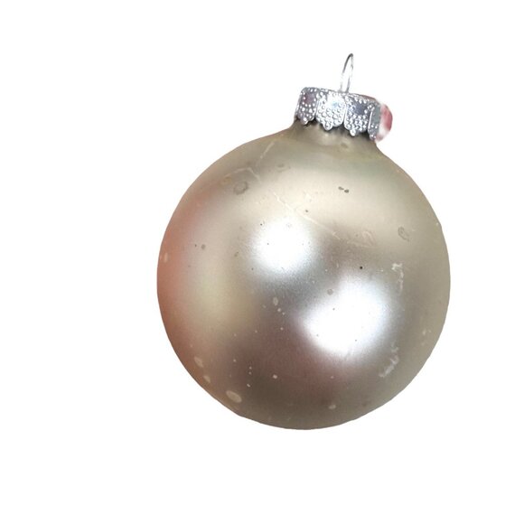 Vintage Hand Painted Reflector Christmas Ornaments Indented Blown Glass Set READ - Picture 10 of 12